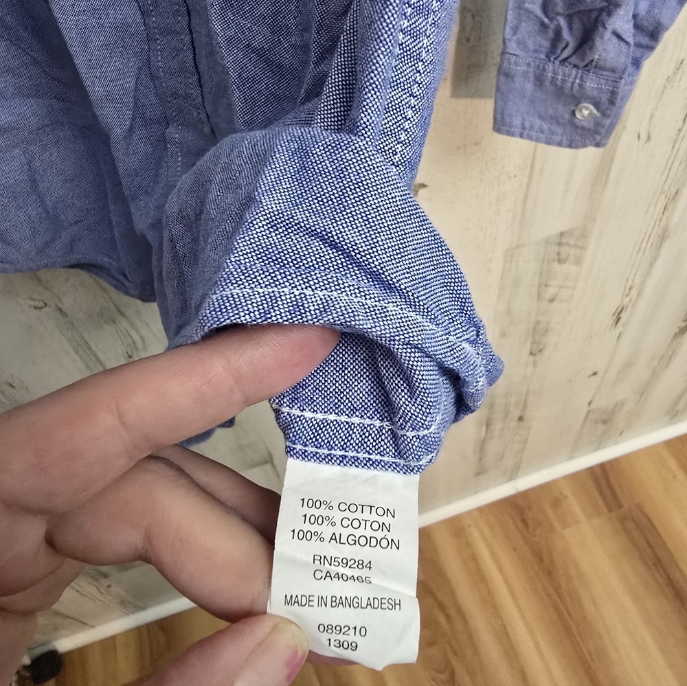 Est 1989 Place Boys Blue Button-Up Shirt Size XL 14 - Picture 5 of 6